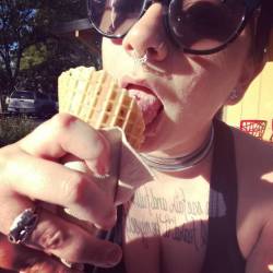 darkstalkergirl:  #icecream in a sesame seed cone #summer #junkfood