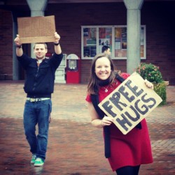 mywestern:  Need a hug? Red Square, today, 11 a.m. Free hugs