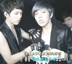 dinosoor:   when namtroll touches dongwoo’s chest….. ft.