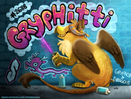 cryptid-creations:  #2688. Gryphitti - Word Play  The “Dragon