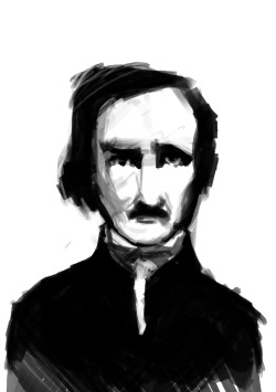 Challenged myself to draw E. A. Poe as fast as possible. Pleasing