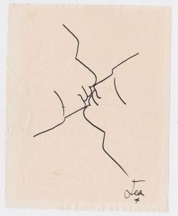 topcat77:  Jean Cocteau  Mon James, il y a en lutte, c. 1951 