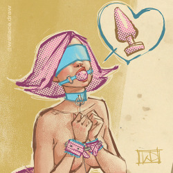 wallacedraw:  Detail from my pink cuff bondage piece. By Wallace.Draw