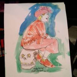 Drawing at Dr. Sketchy’s Boston! Thanks Fonda Feeling!