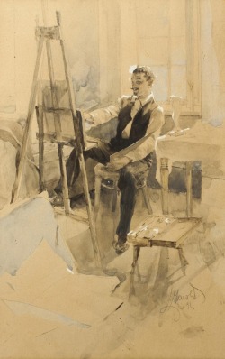 Artist in the Studio  -    Ludwig (Ludek) Marold , 1892.  
