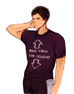 sodap6p:  Iwaizumi does not know what that shirt means. he just