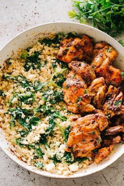 foodffs:  Garlic Butter Cauliflower Rice with SpinachFollow for