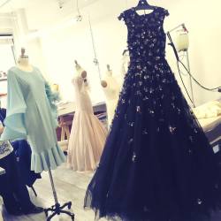 csiriano:  Beaded appliqué pieces being worked on back in our