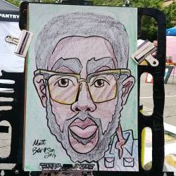 Doing caricatures at the Central Flea in Central Square today!