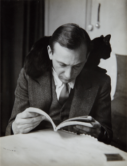 shihlun:  André Kertész, Self-portrait with chat noir, Paris,