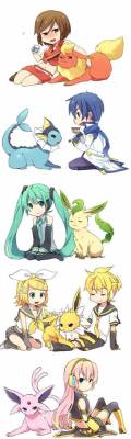 huehuewhat:  Vocaloids and Eeveeloutions cx I love it.