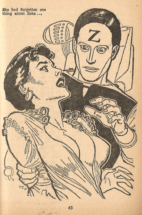 Illustration by ‘Emsh’ (Ed Emshwiller) for Basil Wells’ 'Utility Girl’ from The Original Science Fiction Stories magazine, No. 11 (Strato Publications, 1959). From Sue Ryder in Hockley, Nottingham.