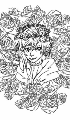 “I hate drawing roses”, I whisper to myself as I