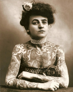 sixpenceee:  Maud Wagner, the first well-known female tattoo