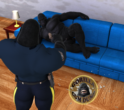 gorillacumdump:  Looks like Officer Ape has got a hot piece of