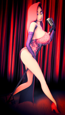 1kmspaint:  Jessica Rabbit Pin-up About as good as I think I