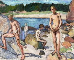 akaixab:  Jean Heiberg: Bathing boys (1911) 