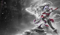 Monochromatic Splash Art: Snow Bunny Nidalee by AODRG 