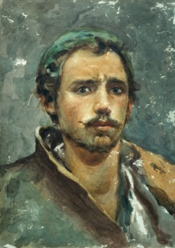 E. Marenco, Young Man, 1920. Watercolour, 40 x 29 cm.