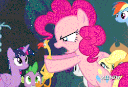 I tried making a gif of Pinkie choking her chicken but it’s