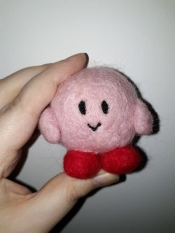 Another needlefelt Kirby I made super quickly on Saturday as