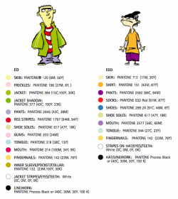 edsophile:  Here are the color charts from the Ed Edd n Eddy