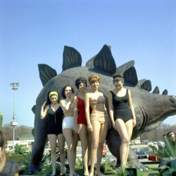 vintageeveryday:  Sinclair Dinogirls, ca. 1967. A quintet of