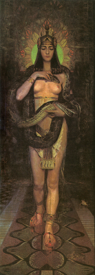 oldpaintings:Cleopatra, 1898 by Charles Allen Winter (American,