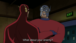 raybucho:okay, so what happens DIRECTLY before this bit of dialogue needs needs NEEDS to be talked about.This entire episode is all about Batman and Orion shitting all over how The Flash does things and how flippant and aloof he is and so they all go