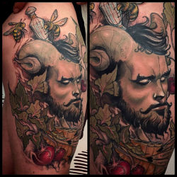 thievinggenius:  Tattoo done by Dean Kalcoff. http://instagram.com/deankalcoff