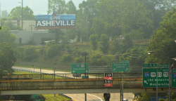 astr0-drift:  banner drops occurred in various locations in Asheville, NC this morning at 8am as a part of a national day of action for BLM.