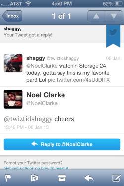 Noel Clarke responded to one of my tweets ha love that guy! Having