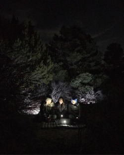 Just a bunch of idiots watching a scary movie in the middle of the night in the middle of a forest. The things we do for @woodrocket! 