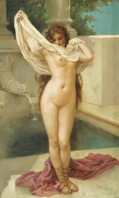 venusianpaintings:   Virgilio Tojetti (1851 - 1901) - Bath time,