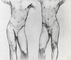 artist-sargent:   Torsos of two male nudes via John Singer SargentSize: