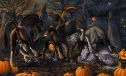 â€œHalloween YCHâ€ by rufciuA belated Halloween equine
