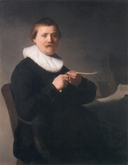 artist-rembrandt:  Man Sharpening a Quill, 1632, Rembrandt Van