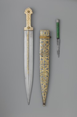 art-of-swords:  Qama Dagger with Sheath and Knife Dated: 1856–57