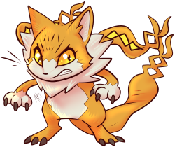 aki-art:  My take on the mysterious cat digimon from the Digimon