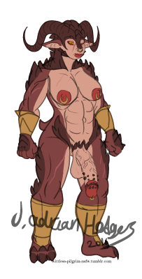 wittless-pilgrim-nsfw:  heres a random dragon/demon hyrprid warrior,