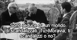needforcolor:Pasolini intervista Moravia in “Comizi d’amore”,
