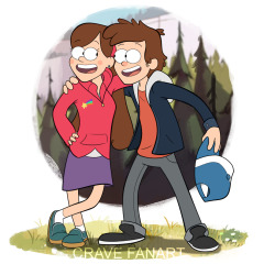 cravefanart:  My interpretation of Dipper and Mabel roughly around