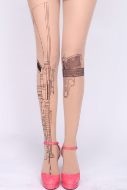 fashionpassionates:  Get yours: NUDE GUN PRINT TIGHTS Get yours: