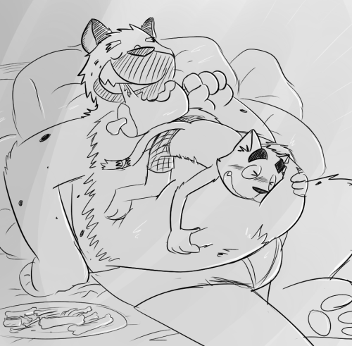 smellypaws:  Sleet: He can have all the food he wants, as long as I get to enjoy his belly 