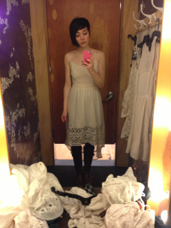 alexaunderground:  Trying on millions of cream colored dresses