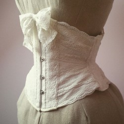 snowblackcorsets:Finally finished my antique lace ribbon corset.