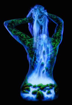 wetheurban:  ART: Fluorescent Black Light Bodyscape Photography