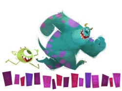 jollylines:Mike and Sully from Monsters Inc!  My husband requested