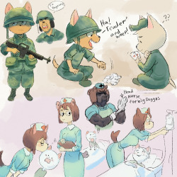 colodraws:  Small dog units and nurses 