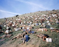 Extras on the set of Spartacus, 1959.